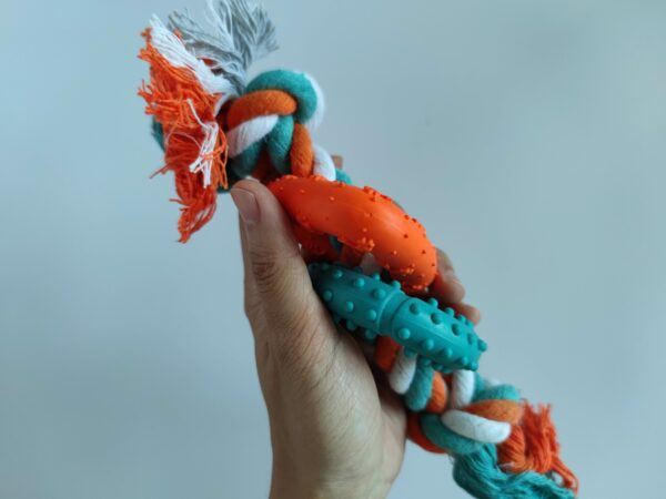 Cotton Rope Weaving Dog Toy Bite-Resistant Teeth Grinding Interactive Knot Toy - Image 2